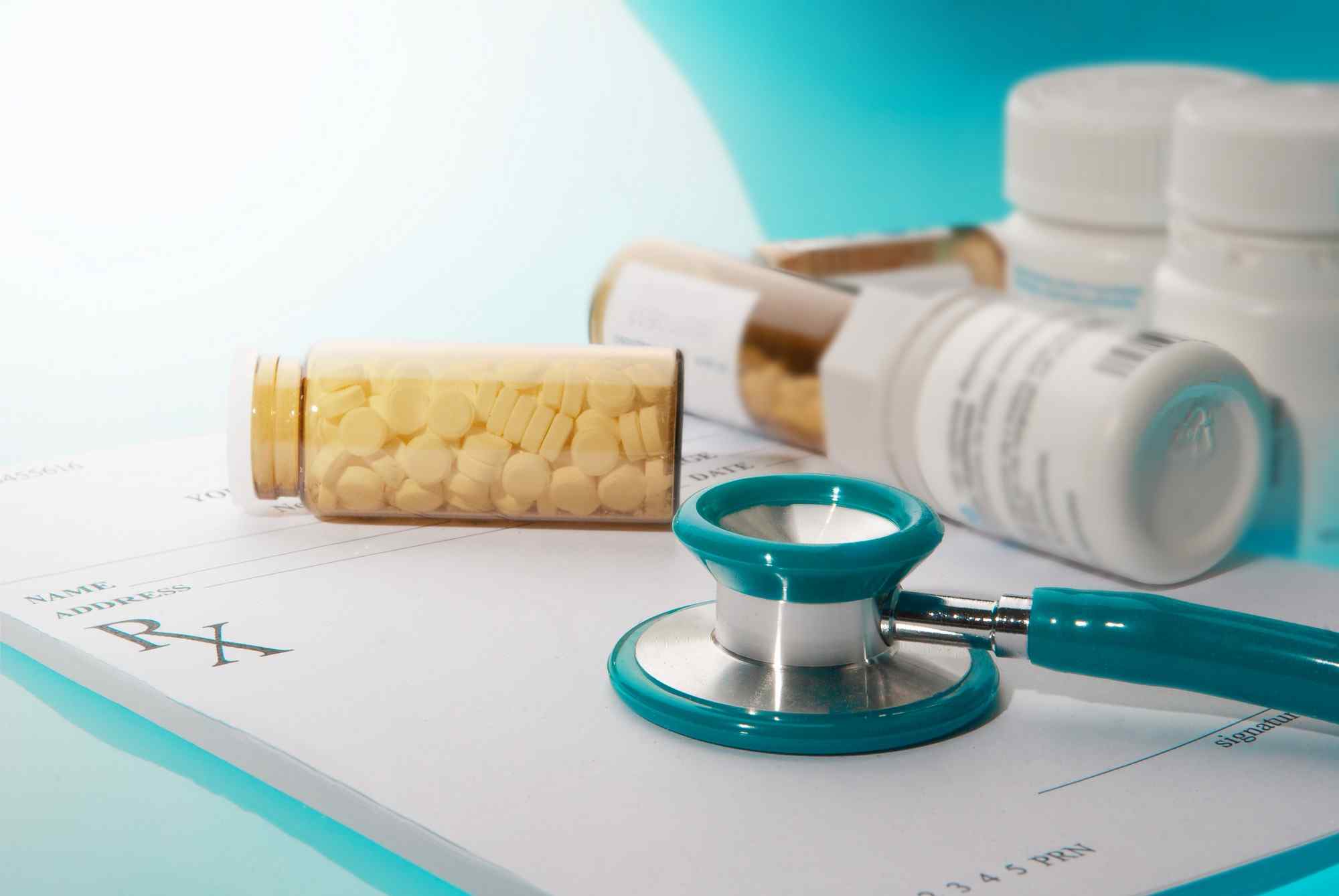 Prescription pad and stethoscope